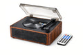 QMYAN Retro Bluetooth 5.3 CD Player - Walnut Wood Desktop Music Player with Built-in Speakers, Portable Rechargeable 6-8H Battery, Vintage Home Decor & Gift